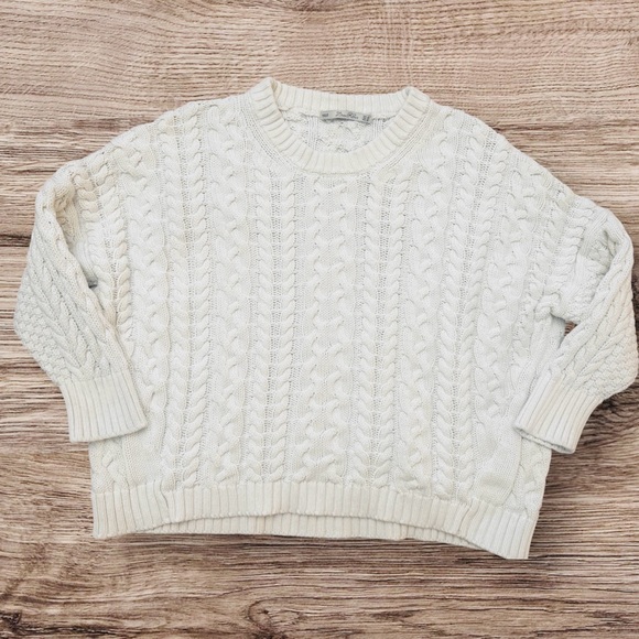 Zara Sweaters - ZARA Knit Cream Cable Sweater | Women’s Medium | Chunky Fisherman Style
